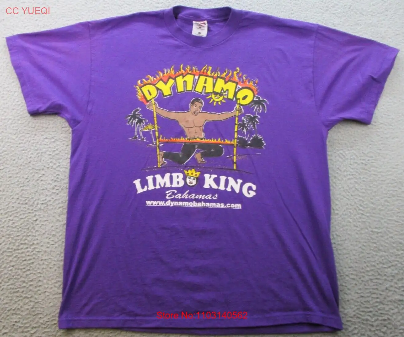 Vintage Bahamas Shirt Men's Extra Large Purple Dynamo Limbo King Short Sleeve