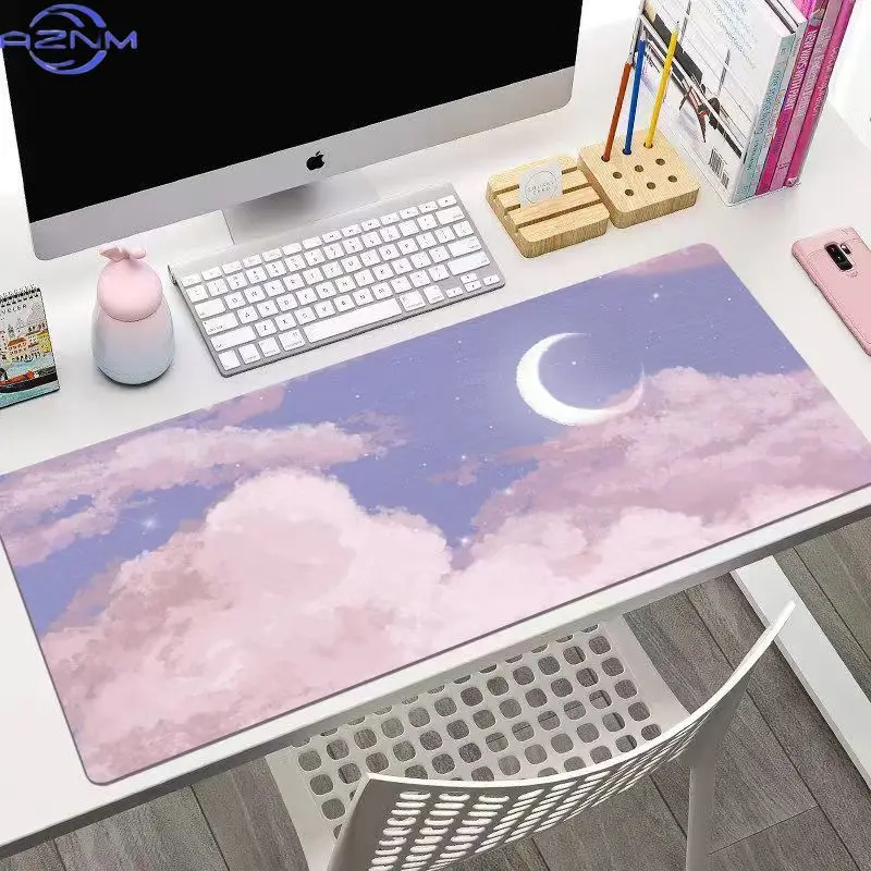 Cartoon illustration mouse pad oversized cute girl dormitory computer table pad large keyboard pad