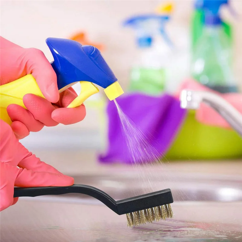 A44U 12 ピースワイヤーブラシスクレーピングハンドルブラシセットキットは溶接スラグ錆の洗浄に使用されます