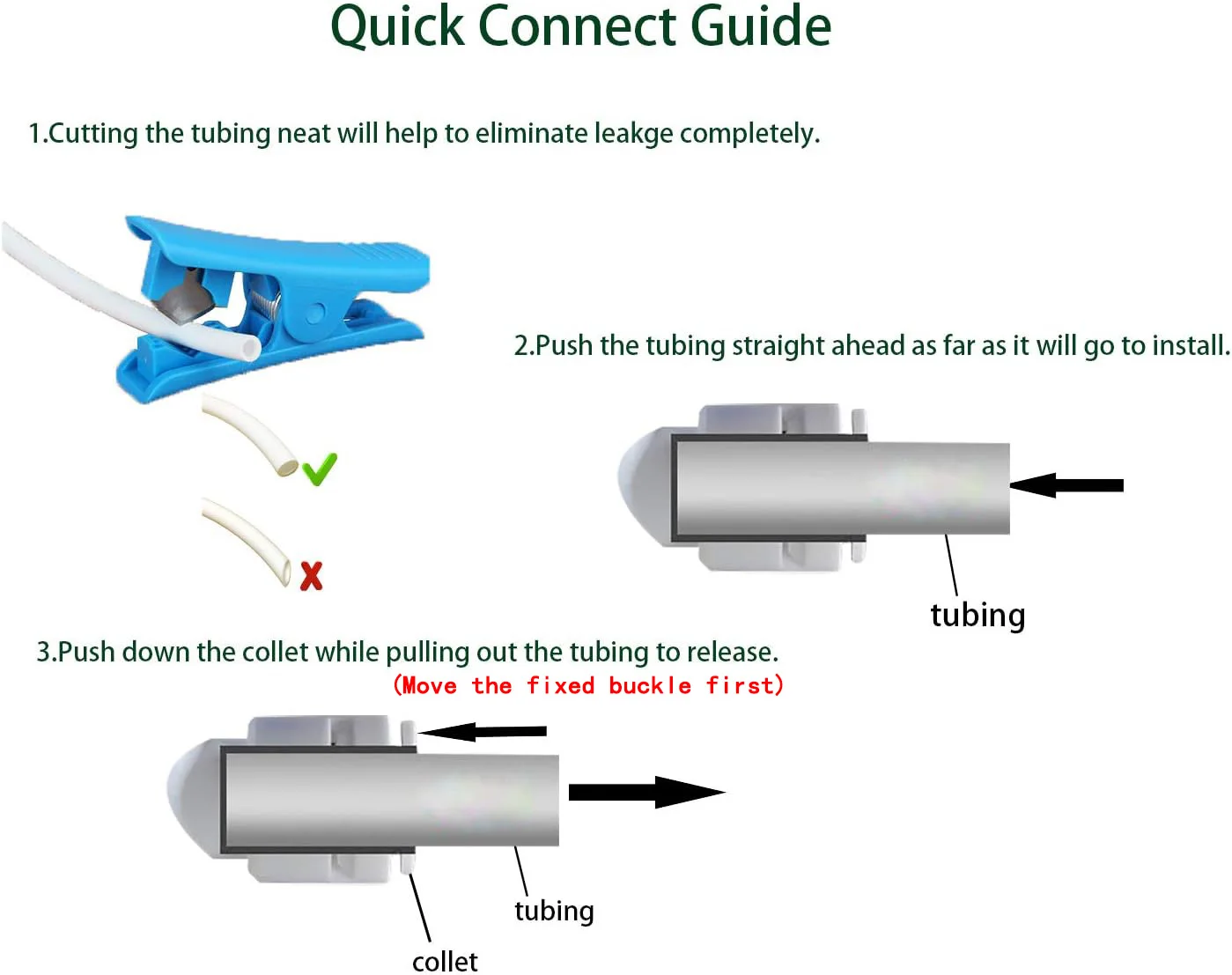 1/4" 3/8" O.D. Quick Connect Push In RO Water Tube Straight Tee Elbow Ball Valve Fittings Kit 10. 25 PACK