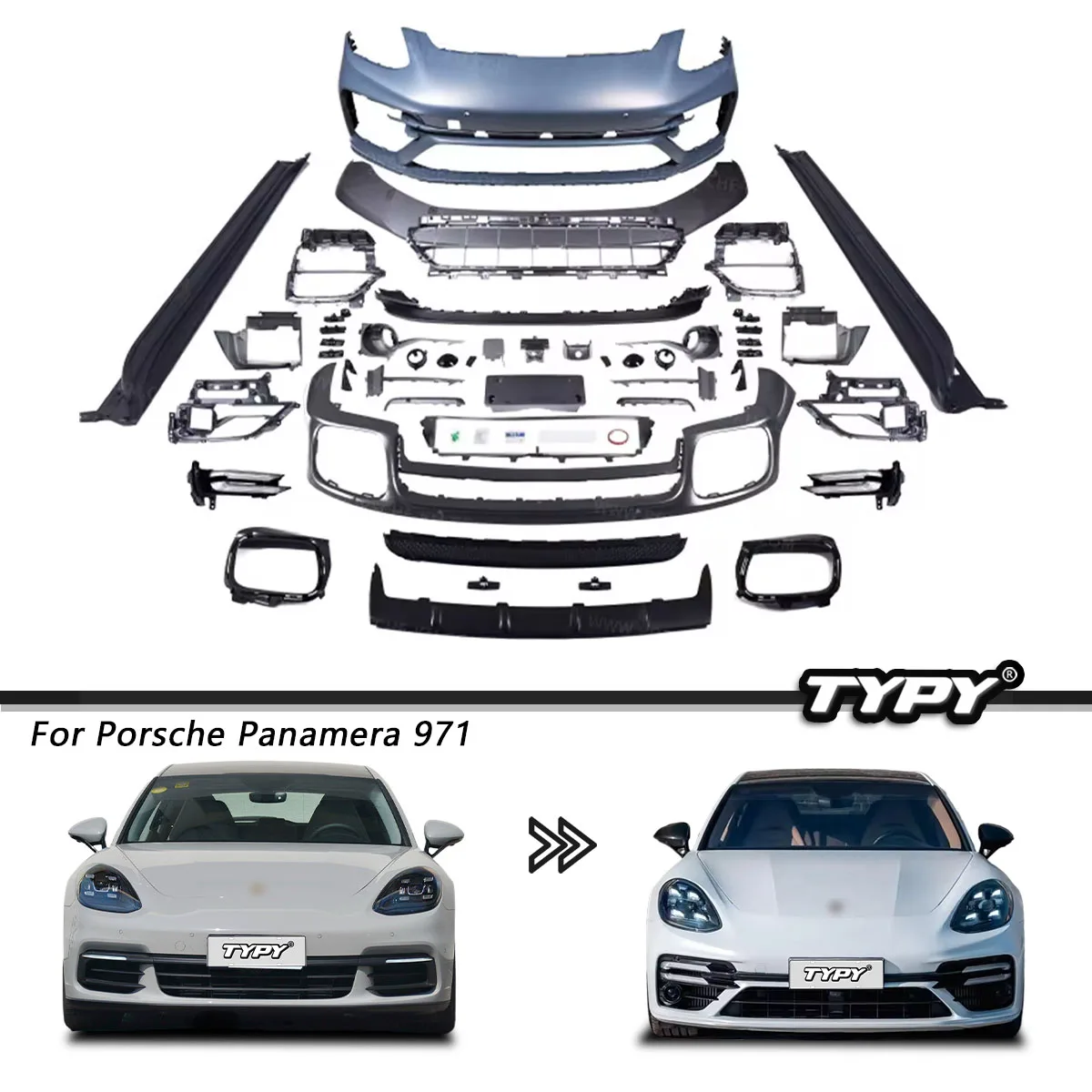 

TYPY Car Accessories For Porsche Panamera 971 Body Kit Upgrade Turbo S Front Bumper Rear Spoiler Side Skirt