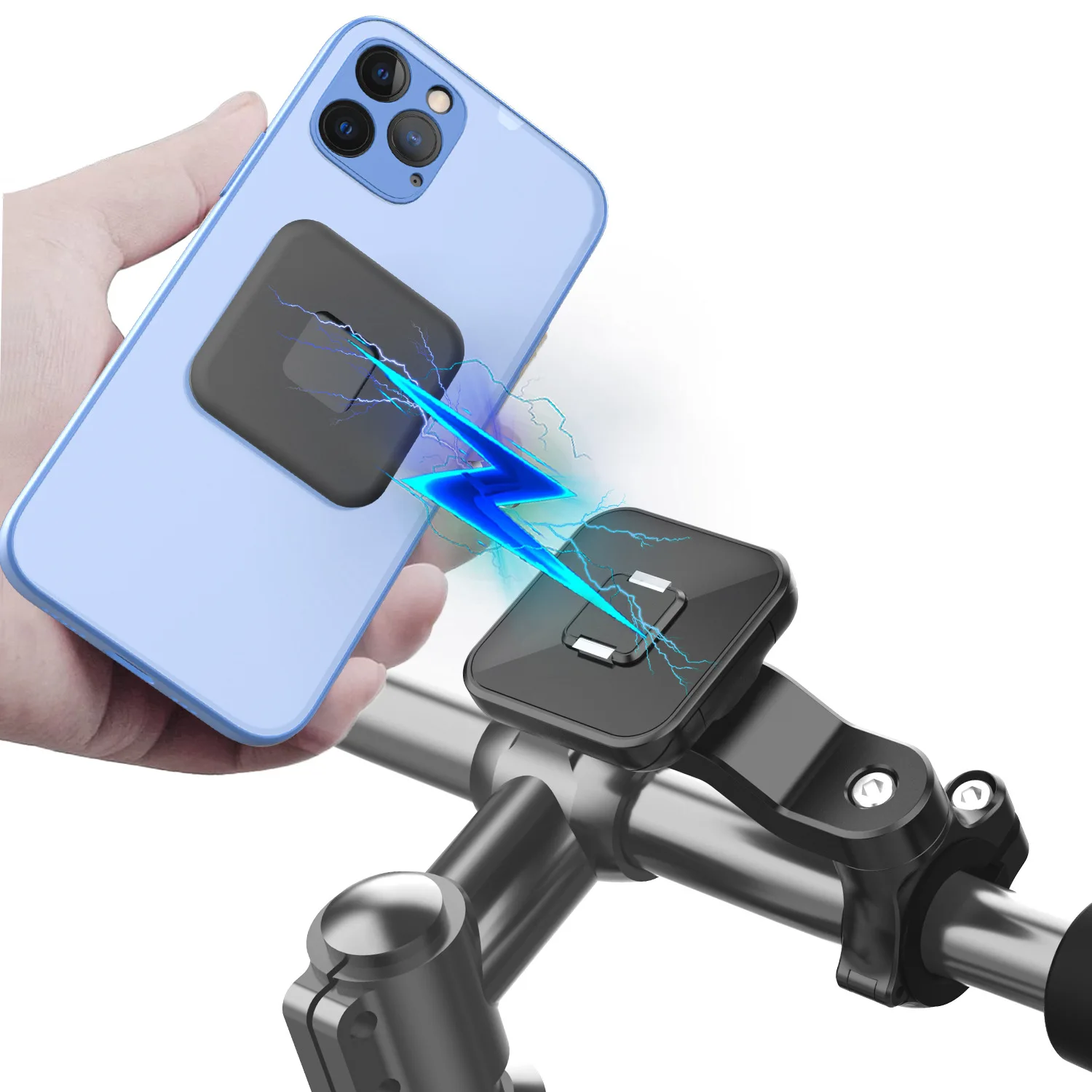 2024 New Bicycle Motorcycle Quick Release Rotating Mobile Phone Stand with Magnetic Suction Buckle Riding Navigation Stand