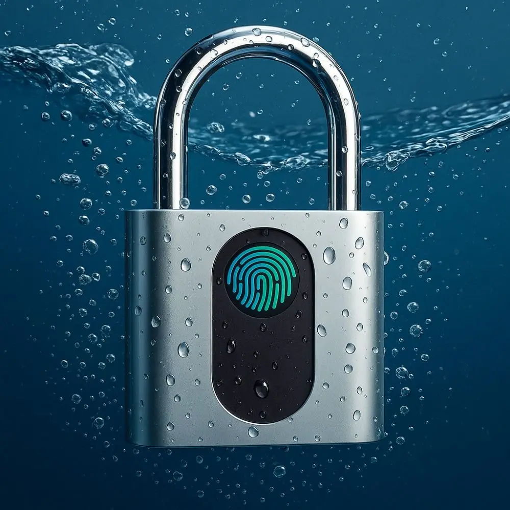 Cabinet Keyless Fingerprint Lock Waterproof Anti-theft Smart Padlock USB Charging Zinc Alloy Electronic Door Lock Outdoor