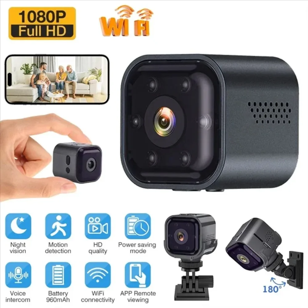 1080p كاميرا صغيرة توفير الطاقة واي فاي للرؤية الليلية مراقبة الحركة الذكية مربية كاميرا داخلي كاميرا مراقبة للمنزل As03 #1