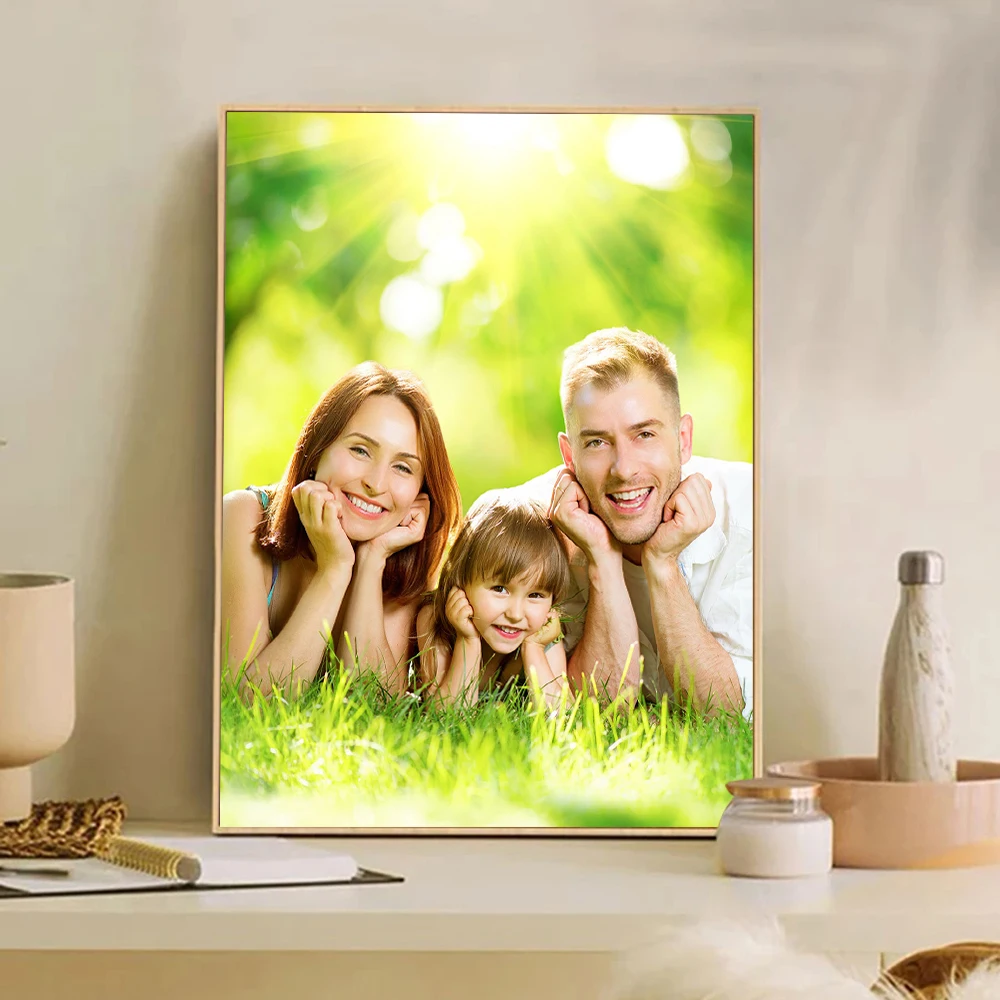 사용자 정의 방수 캔버스 회화 사용자 정의 가족 사진 인쇄 벽 아트 캔버스 회화 포스터 선... - 1