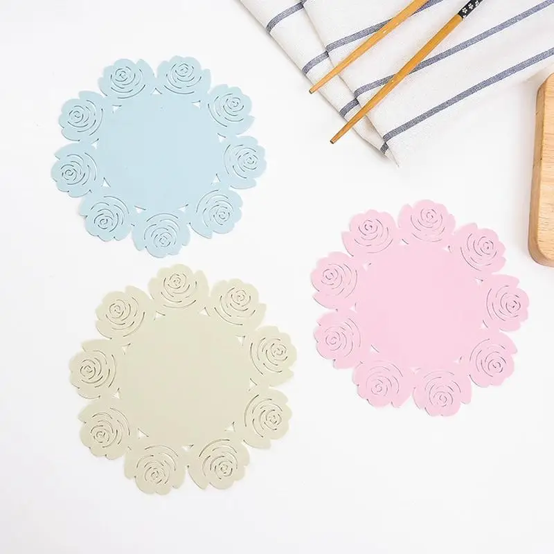 Rose Silicone Pot Mat Insulation  Kitchen Anti-scalding Table