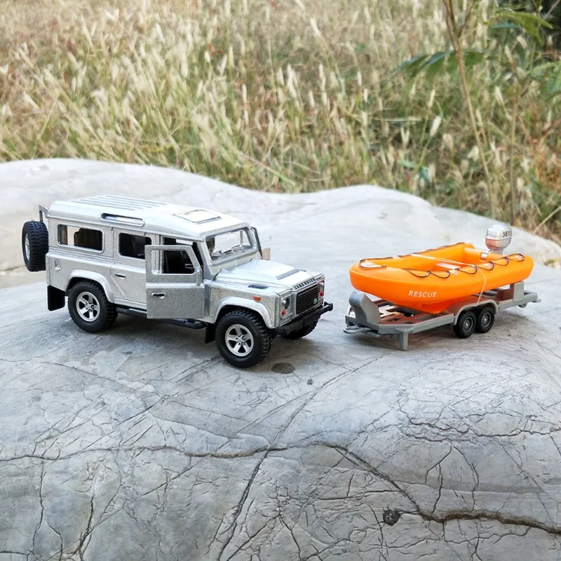 จําลอง 1/32 Land Rover RV รุ่นเสียงและแสงดึงกลับเด็กของเล่นรถของขวัญวันเกิด Camping รถ