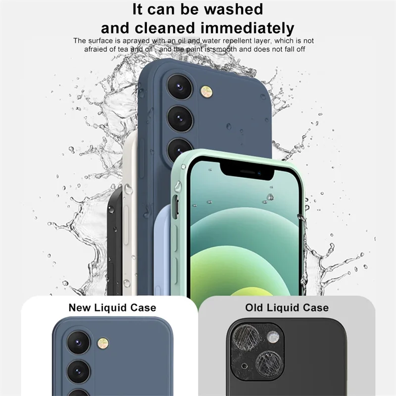 Galaxy S24 S23 S22 S21 Liquid Silicon Phone Case For Samsung Galaxy S24 Plus S23 Ultra S22 S20 FE A51 52 Soft Shockproof Cover