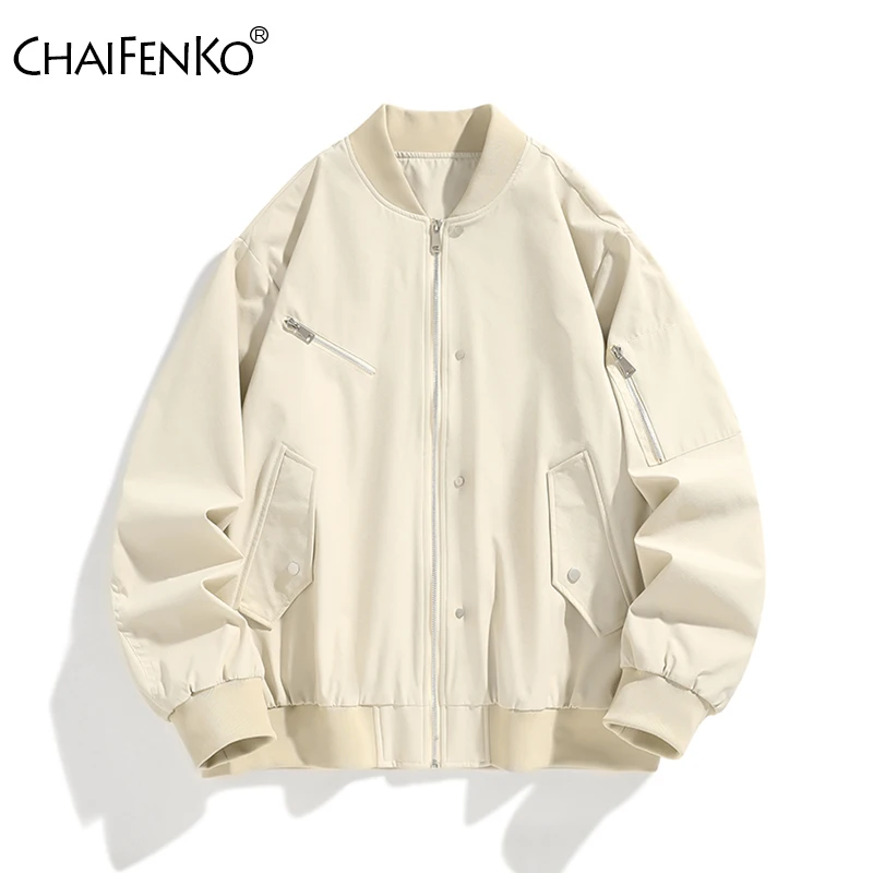 Spring Autumn New Fashion Retro Style Leisure Versatile Coat Simplicity Solid Color Man Tops Baseball Clothes Jacket Man