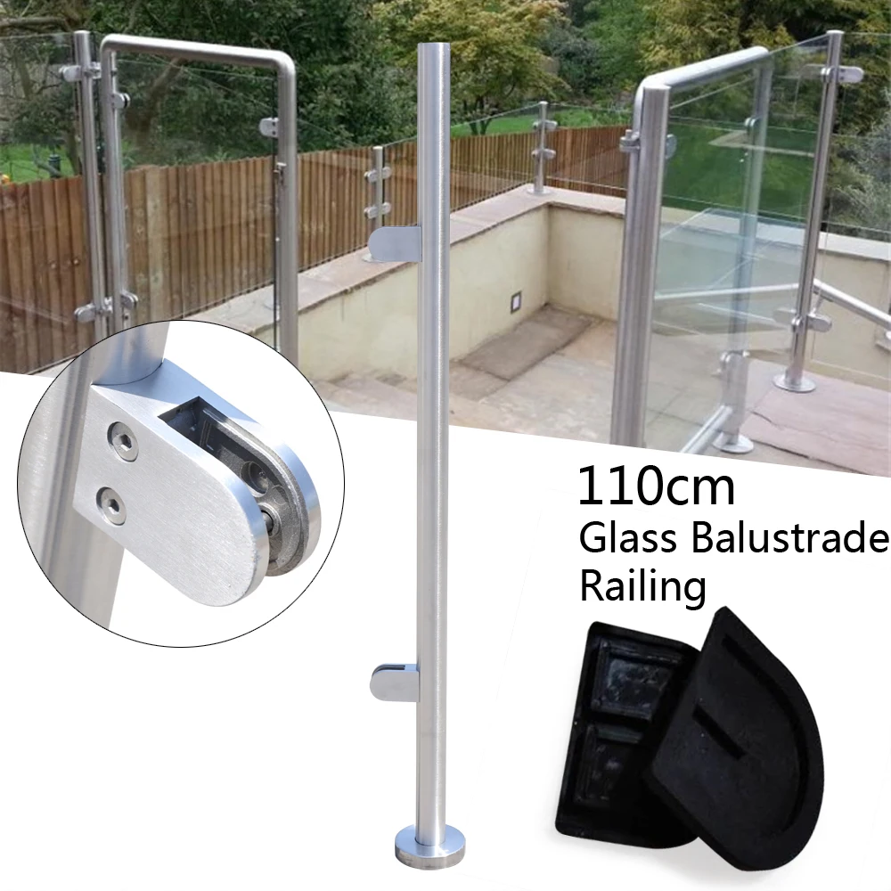 Silver 316 Stainless Steel Glass Balustrade Posts Balustrades and Handrails Garden Stairs Post (End Post) for Balcony Guardrails