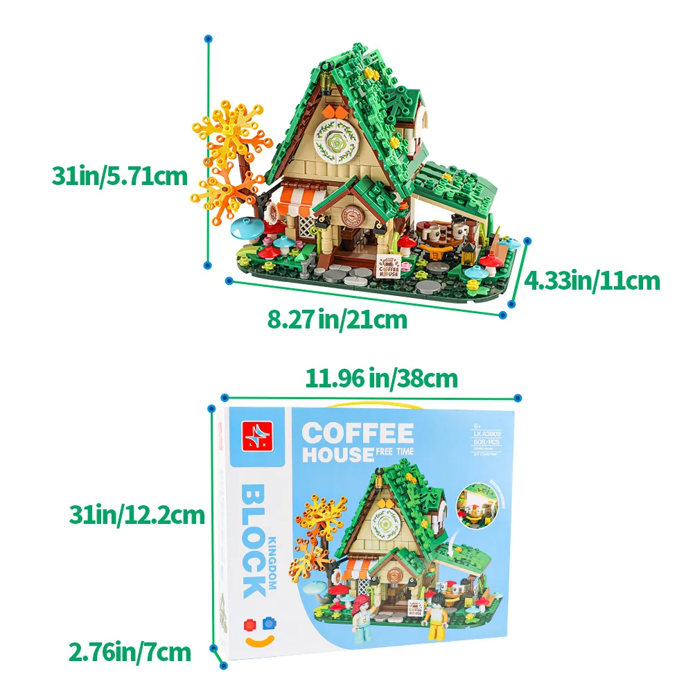 Città Palloncino Caffeina Casa Blocchi di Costruzione Sole Giardino Street View Serie Amici Illuminazione Casa di Fiori LED Giocattoli Fai da Te per Bambini