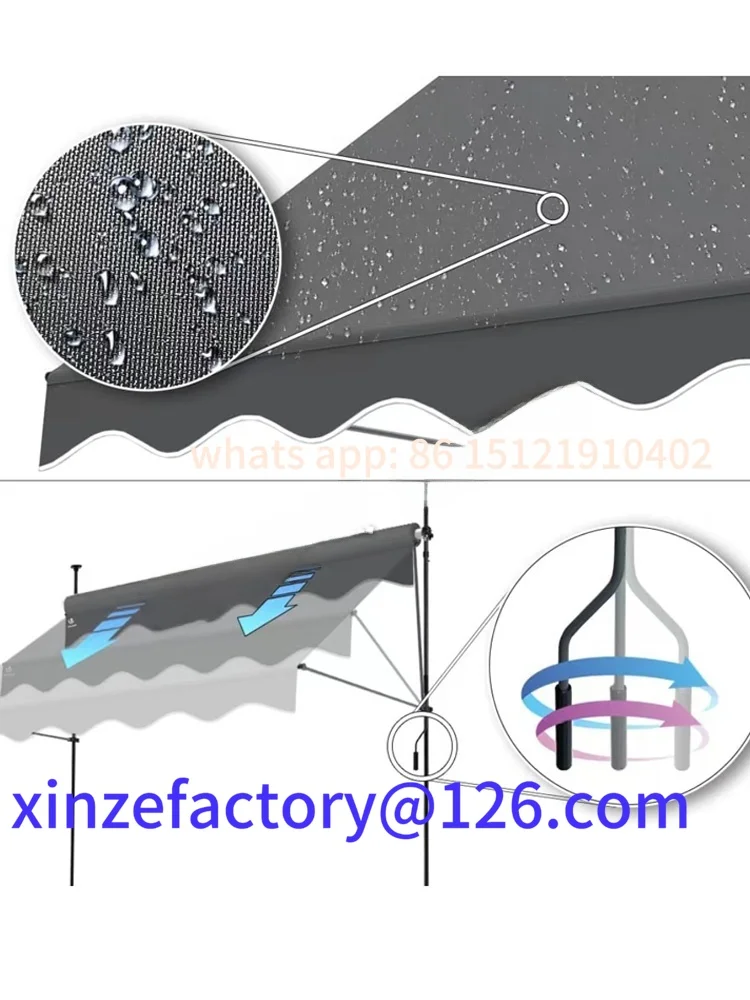 

Customizable Manual Retractable Sunade Canopy op Front Door Face Yangtze River Delta Home