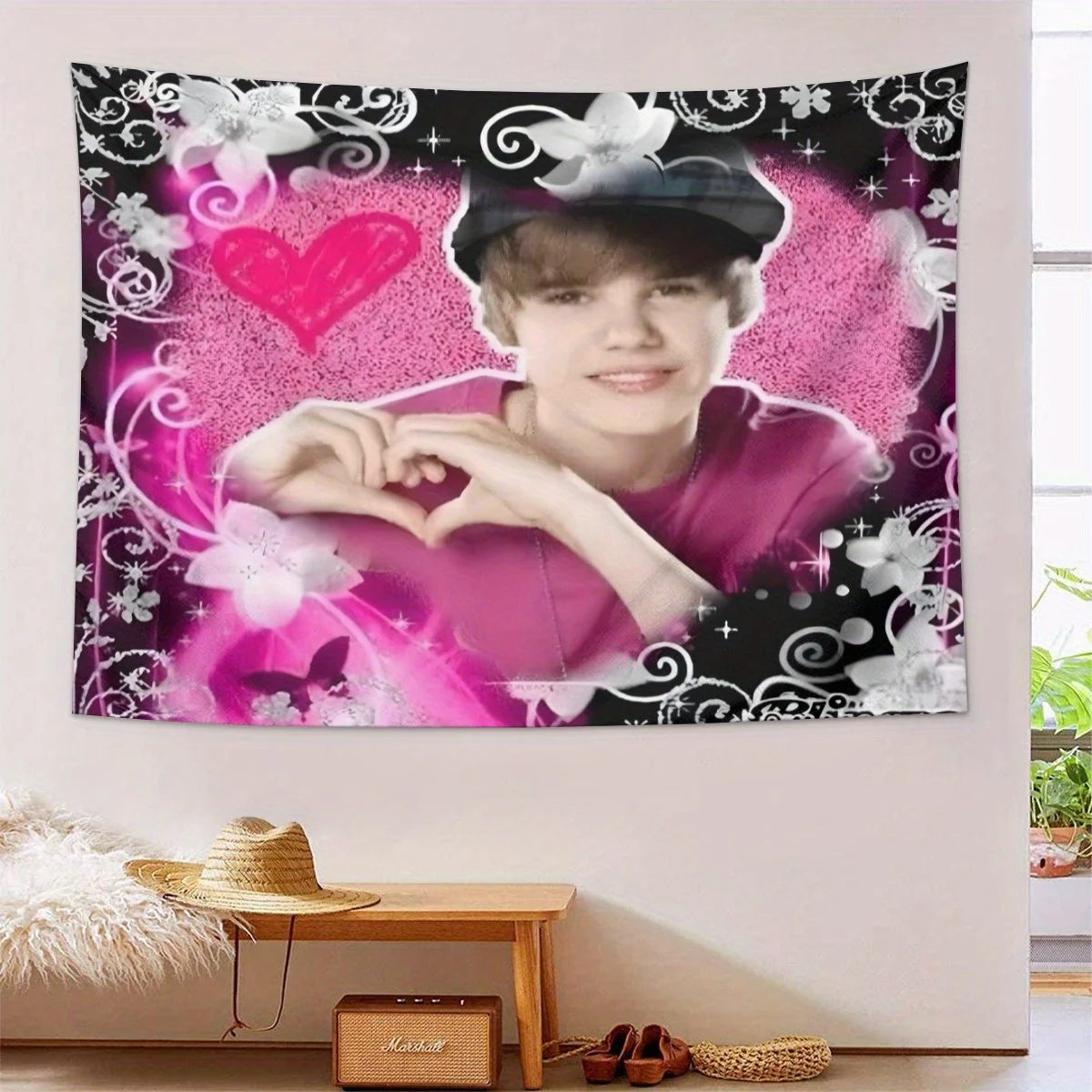 VIKAMA Love Gesture Wandteppich, Wandbehang im Pop-Idol-Stil, Fotohintergrund, Raumdekoration