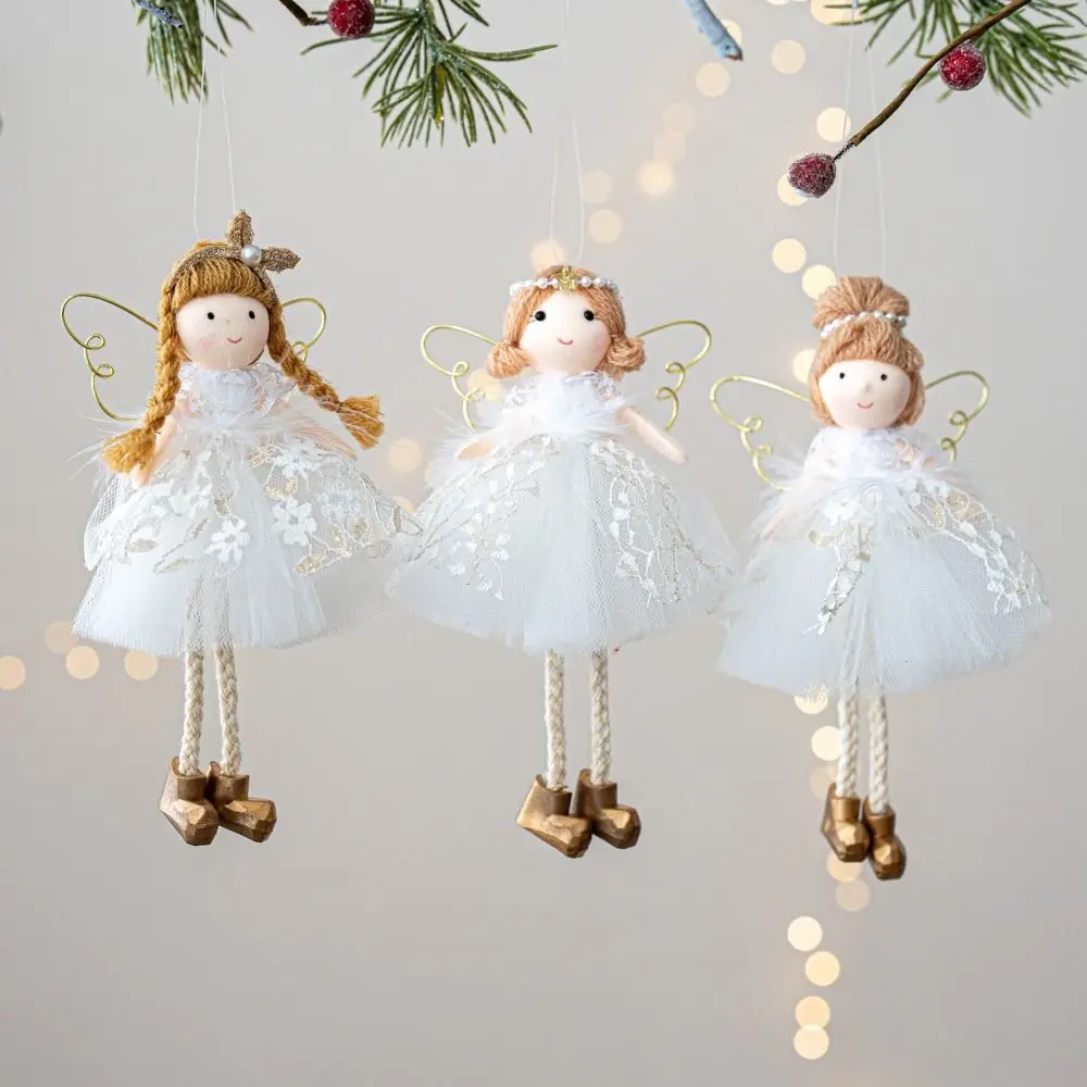 القماش عيد الميلاد الملاك دمية قطرة الحلي معلقة قلادة عيد الميلاد فتاة قلادة الملاك فتاة شجرة عيد الميلاد قلادة الطرف الديكور