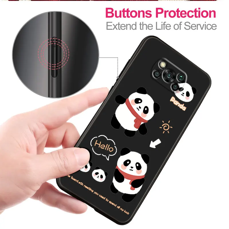 Cute Panda Cover Phone Case for Poco C40 M3 X4 GT X3 NFC M5 M4 Pro 5G F5 F1 C50 C51 X4 Pro TPU Soft