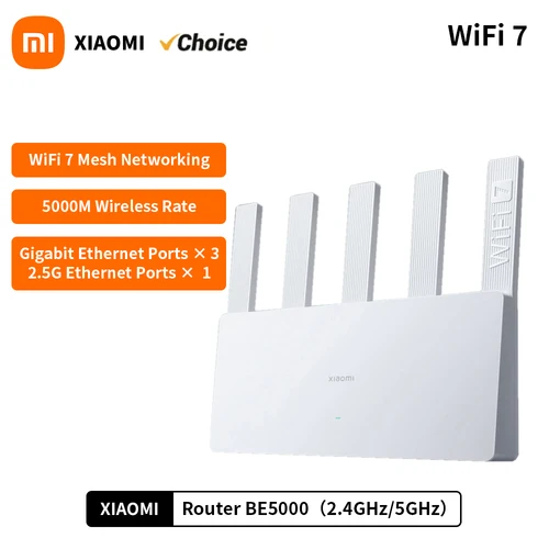 Nuevo enrutador Xiaomi BE5000 Wi-Fi 7 2,4/5GHz malla de doble frecuencia 2,5G puerto de red de alta velocidad IPTV amplificador de señal OFDMA Mi Home