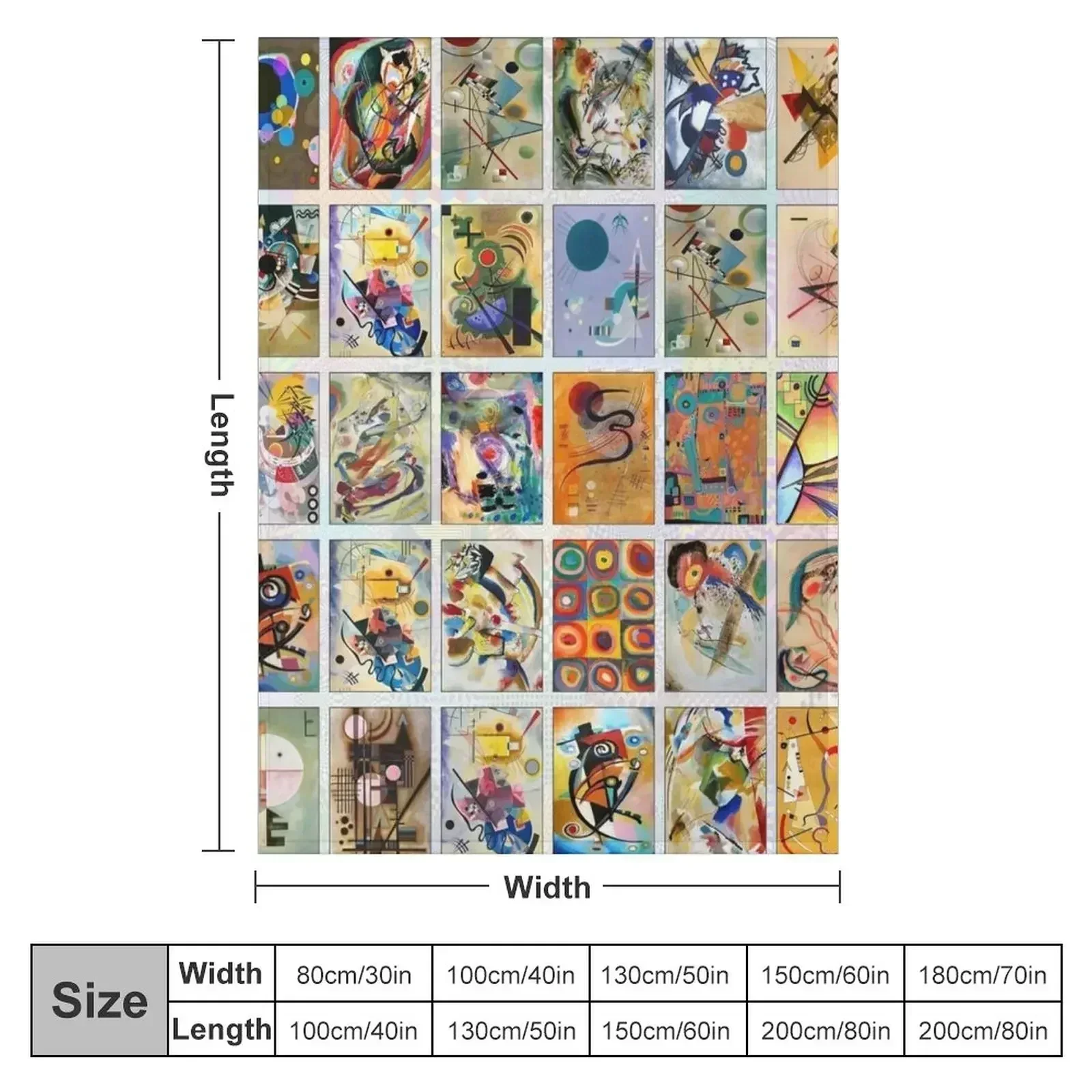 More Wassily Kandinsky Throw Blanket couch cozy soft plush fuzzy picnic outdoor blanket