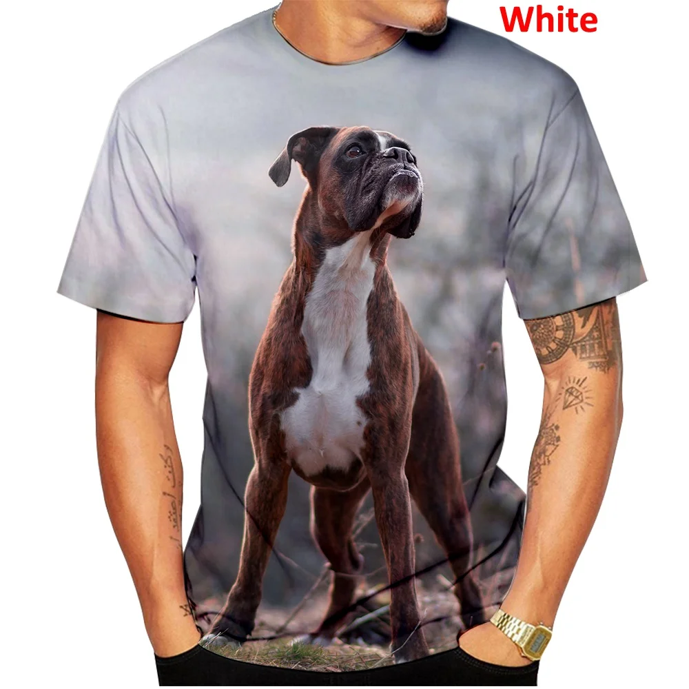 New Fashion Animal Boxer Dog Street T Shirt Cute 3d Boxer Dog T Shirts Animal Puppy Printed T Shirt