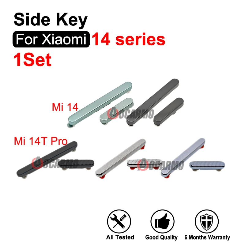 

Черные, синие, зеленые, белые кнопки включения/выключения и регулировки громкости (боковые кнопки) для Xiaomi 14, 14 Pro, 14T Pro, запасные части