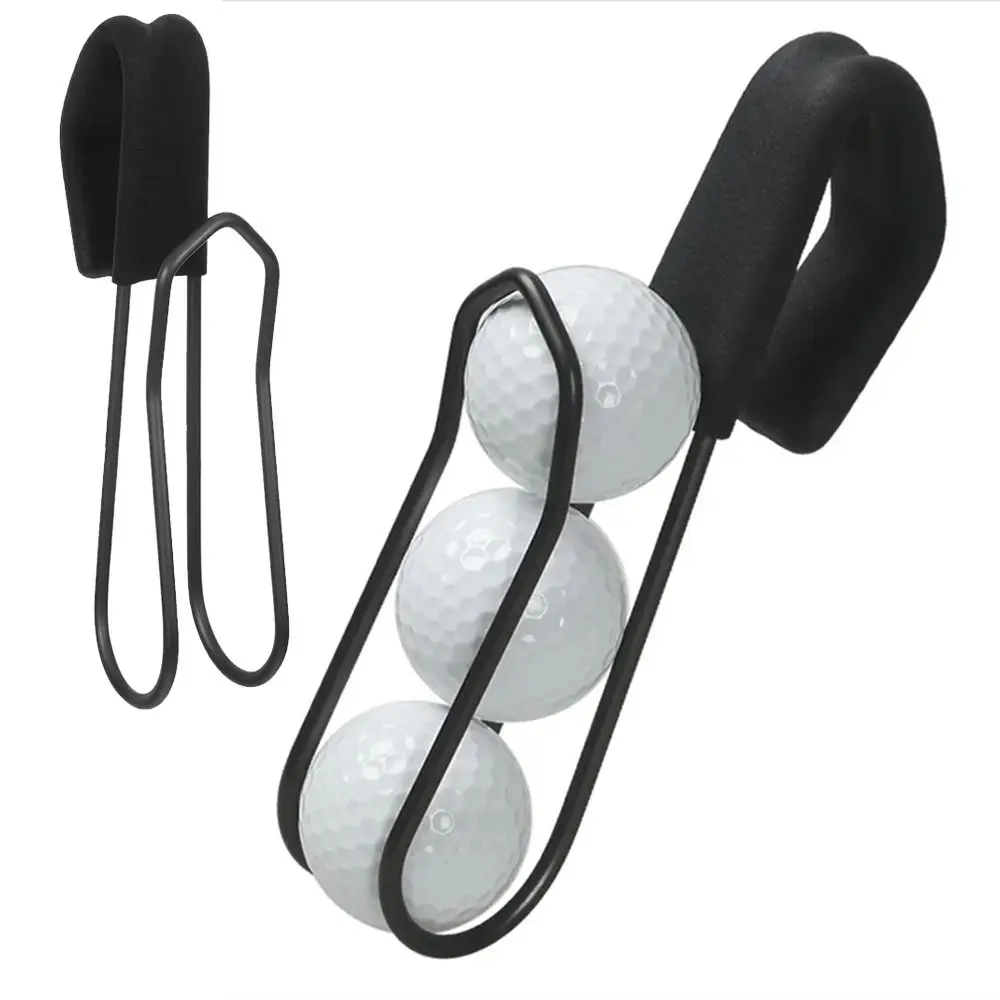 3 Balls Golf Ball Holder Portable Aluminum Alloy Golf Ball Carrying Self Space Saving Convenient Ball Hanging Stand Golf Courses
