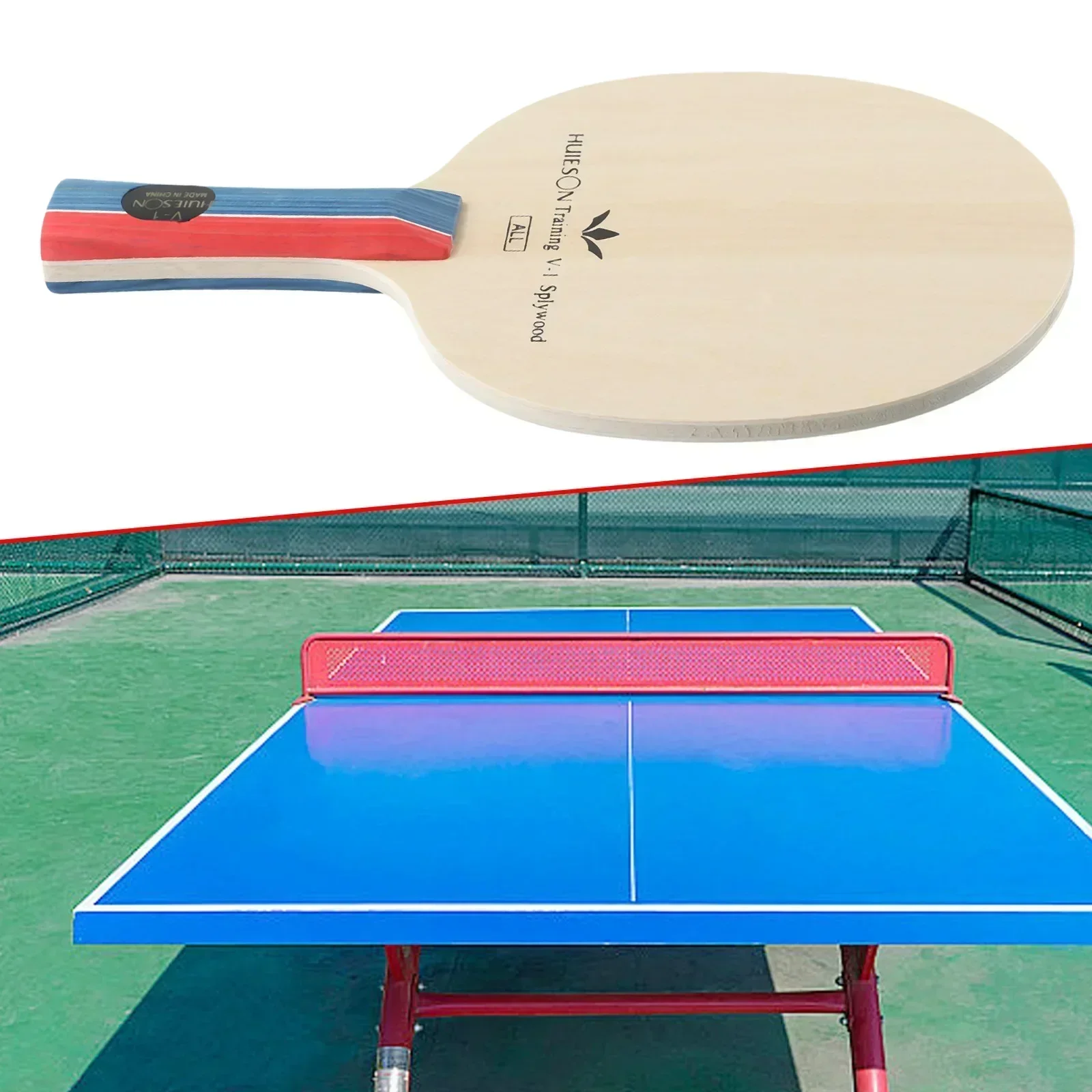1PC Ping-Pong Racket Blade Wood Table Tennis Horizontal-Racket Bat 5 Layer Grip Paddle Set For Beginners Professional Training