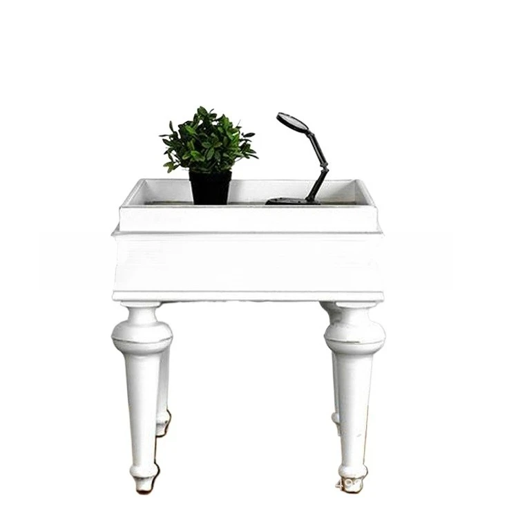 

American solid wood edge table, European oak sofa square corner table in the living room, mini small tea table telephone table