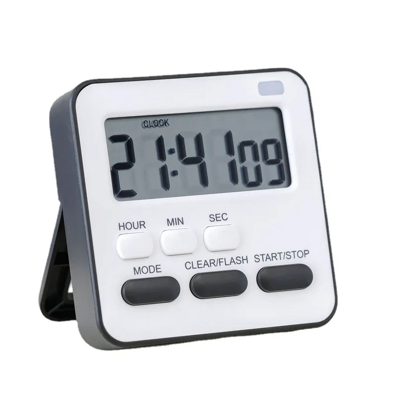 1pc Digital Screen Kitchen,Study ,Reading Timer Large Digital Timer Square Count Up Countdown Alarm Clock Sleep Stopwatch Clock