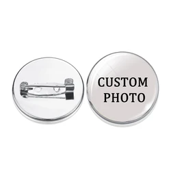 1pc Custom Brooch Pins Customized Photo Pattern Image Logo Brooches for Men Women Customize Product Jewelry Souvenir Gift