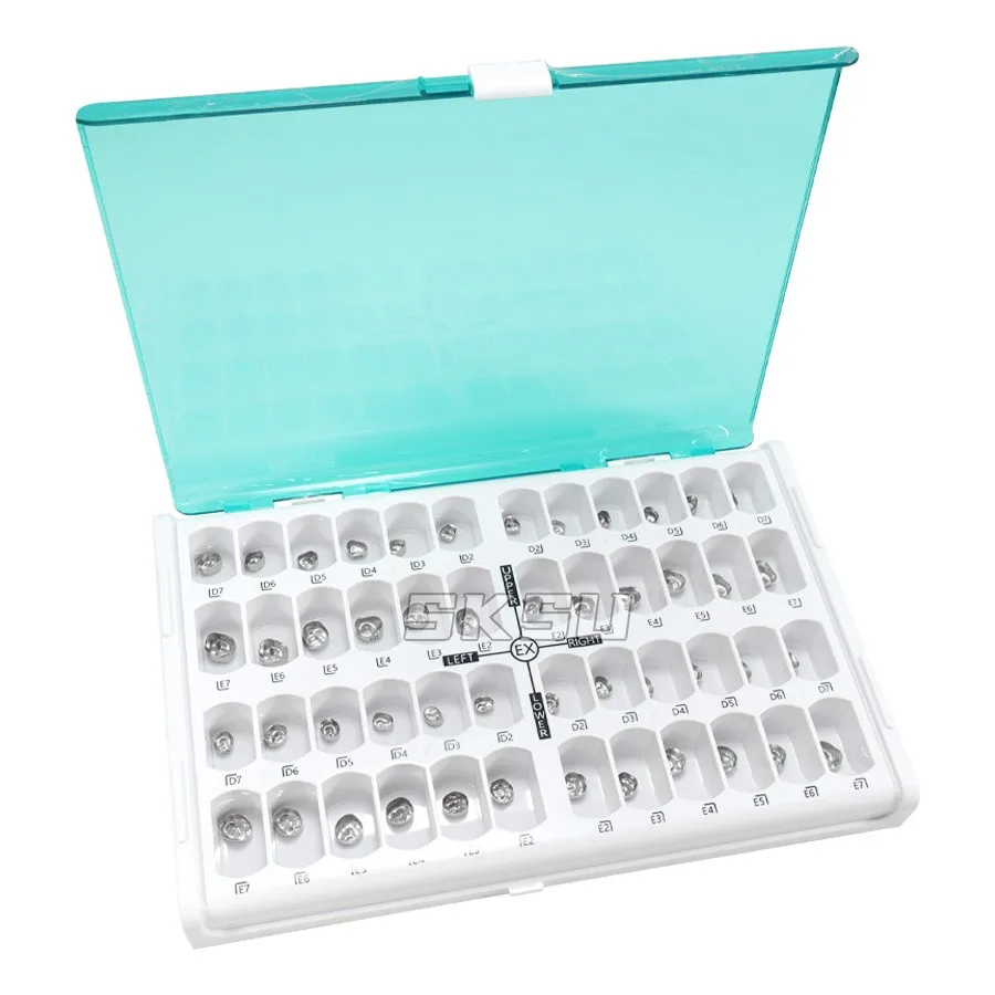 

48Pcs/Box Dental Kid Crowns Preformed Metal Crown Stainless Steel Temporary Crowns Dentistry Orthodontic Material Therapy Tools