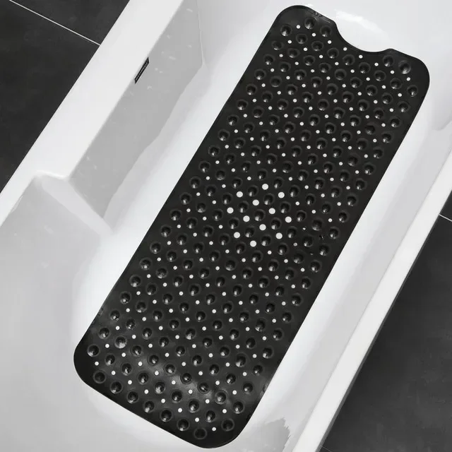 

Non-Slip Bath Tub Shower Mat with Suction Cups,Machine Washable Bathroom Mats with Drain, Extra Large Bathtub Mat, 100x40cm