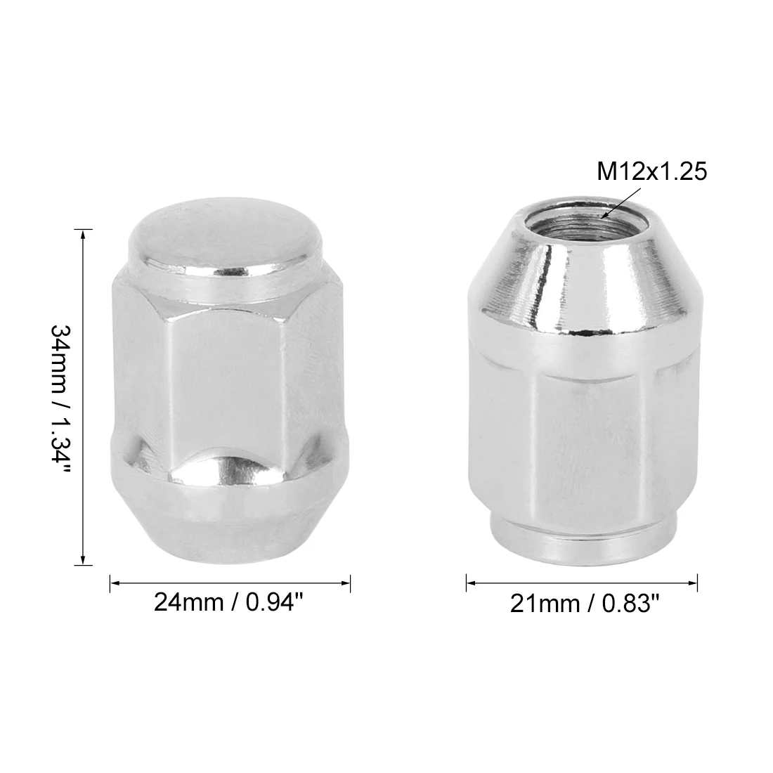 4pcs M12x1.25 34mm