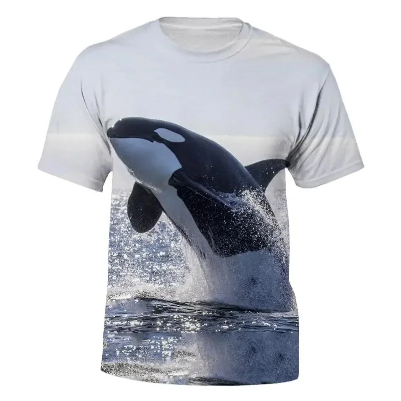 

Летняя мода Ocean Orca 3d печать модная мужская женская детская с короткими рукавами уличная ветровая дышащая легкая повседневная футболка