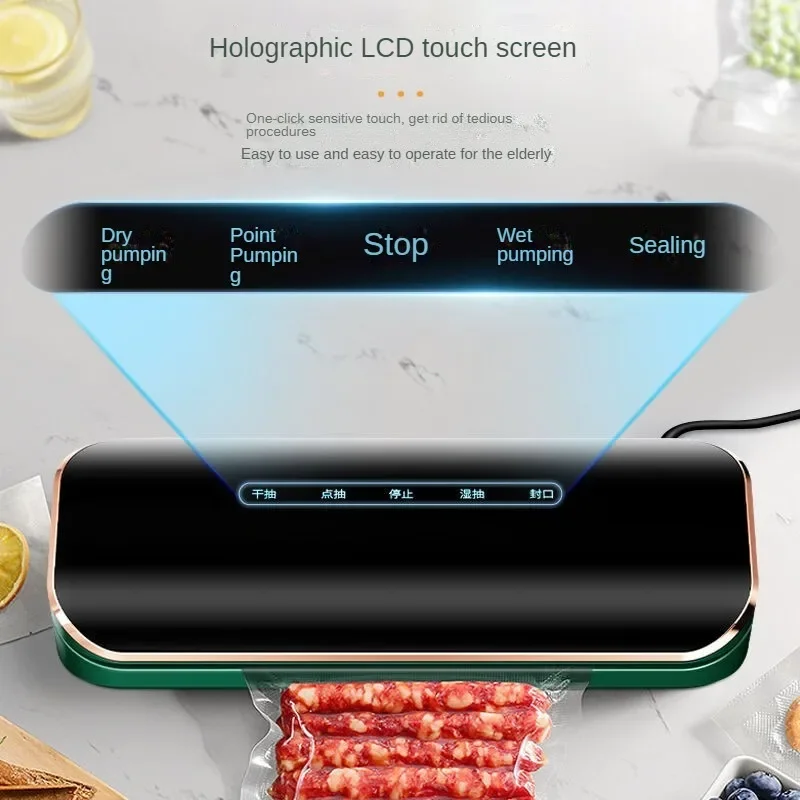 99kpa Strong Suction Vacuum Food Sealer Machine for Home Use with 110 Vacuum Bags 220V