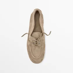Flats Shoes Woman Trend 2026 Genuine Leather Suede Women's Loafers Slip-on British Style Soft Sole Pregnant Shoe Zapatos Mujer