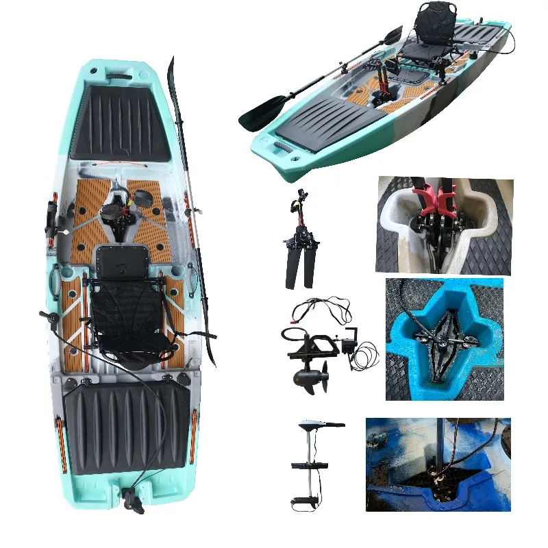 2026 10.4 FT Fin Pedal Drive Kayak Single Paddler Fishing Canoe/Kayak Flap HDPE Hull 1 Person Seat