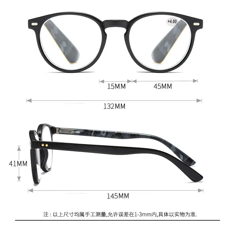 +1,0 ~ +4,0 Reissägel-Lesebrille, einfacher trendiger Stil, Federbrillenbeine, neutraler Stil, Lesebrille mit stabilen Scharnieren – Detail 2