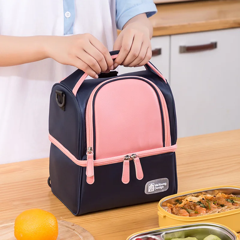 

Double Layer Thermal Lunch Bag Portable Outdoor Picnic Cooler Bags Bento Storage Pouch Insulation Mommy Breast Milk Bags