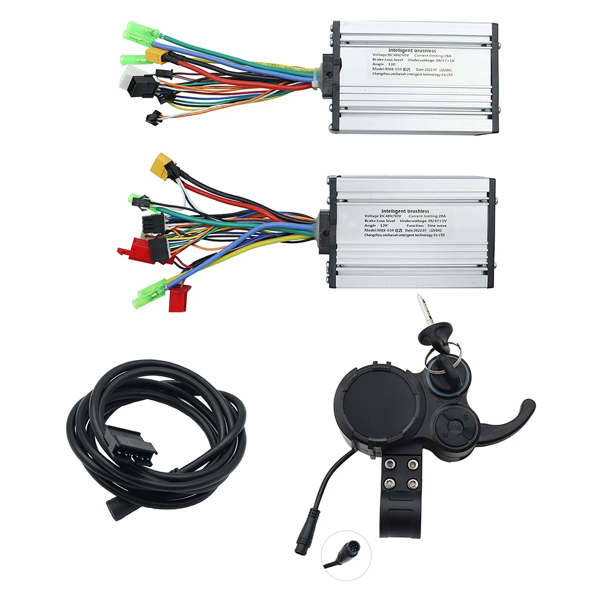 48-60V 28A 6 PIN Dual Drive Controller With Key LCD Display Instrument Suitable For Electric Scooters Spare Parts