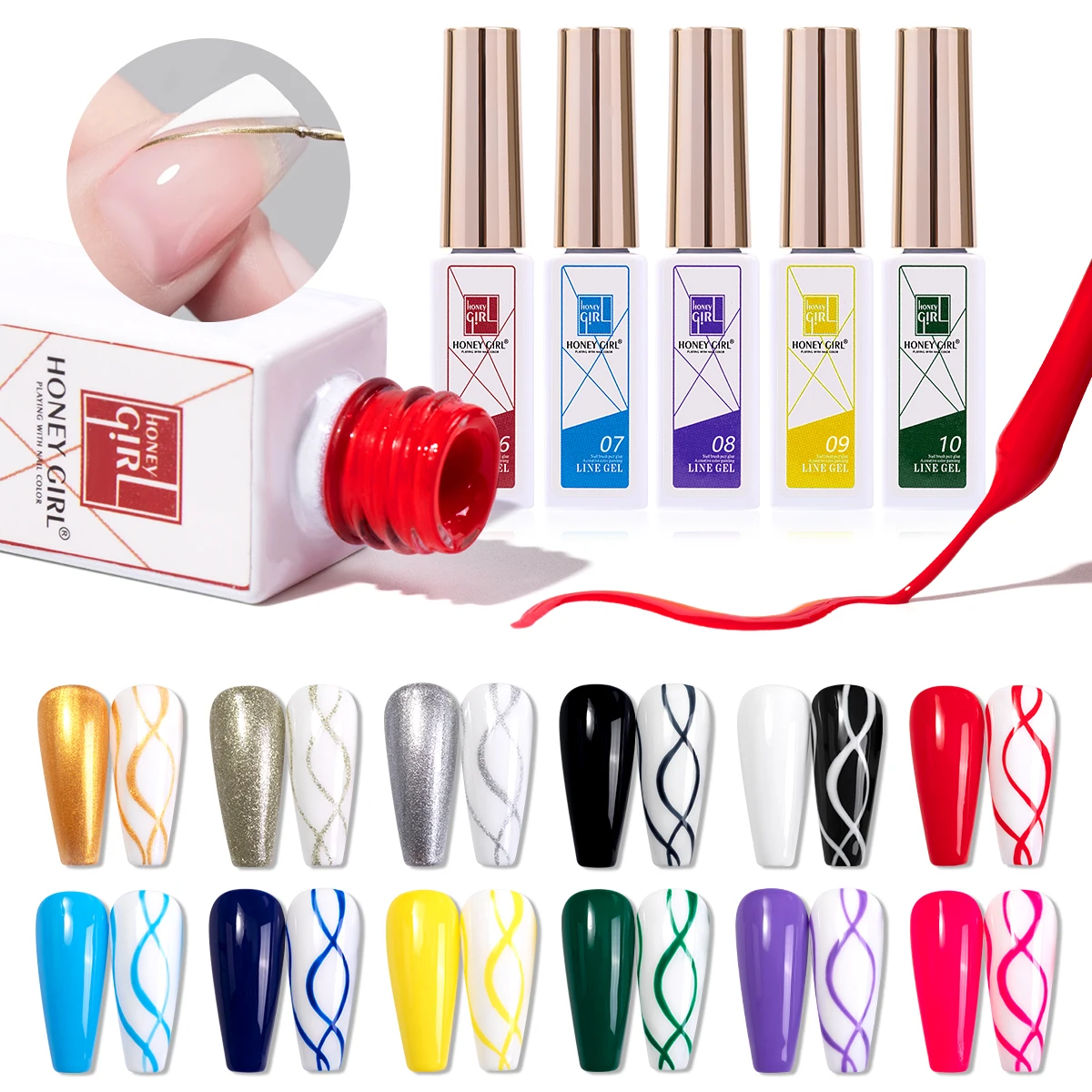 

12 Color String Glue High Density Nail String Glue Autumn Platinum Pastel Color Eyeliner Gel 12 Color Set