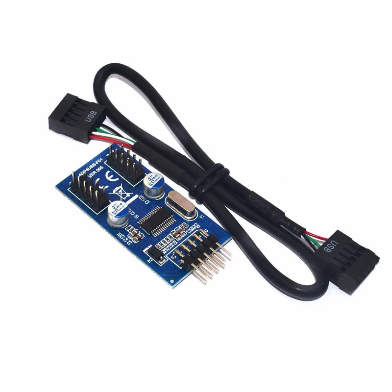 Motherboard 9-pin USB Head multiplier 2 4-port male 9 Pin Female 1Drag 2 4 9Pin Splitter