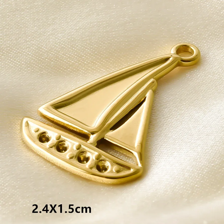 3/5 Stück/Set Meerestier-Anhänger in Goldfarbe mit Öltropfen-Effekt, Seestern, Muschel, Fisch, Edelstahl-Anhänger für Schmuckherstellung, DIY-Armbänder – Detail 14