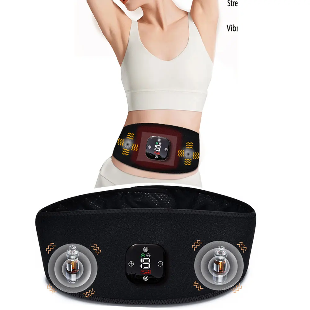 Rechargeable Heated Vibrator Massage Slimming Belt Lose weight Electric Abdominal Massager Period Pain Relief Device Household