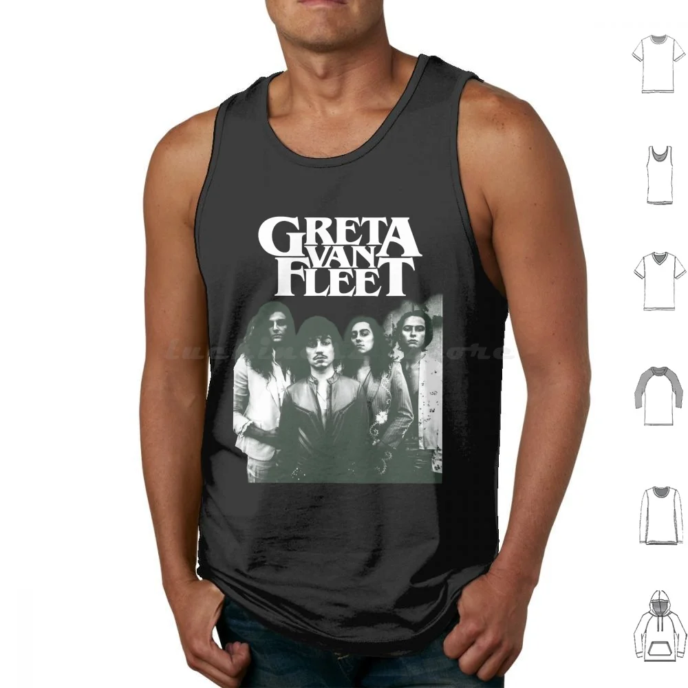 Rock Band Greta Van Fleet Shirt , Graphic Greta Van Fleet Starcatcher World Tour 2024 Tank Tops Print Cotton Greta Van