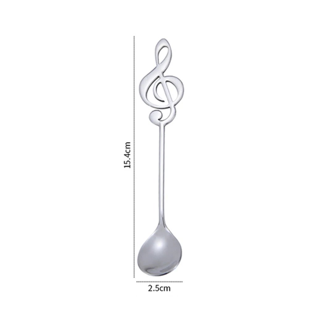 Music Note Spoons Stainless Steel Creative Cute Teaspoons Musical Notation Shaped Cute Kitchen Utensil Spoon Set for Coffee Tea