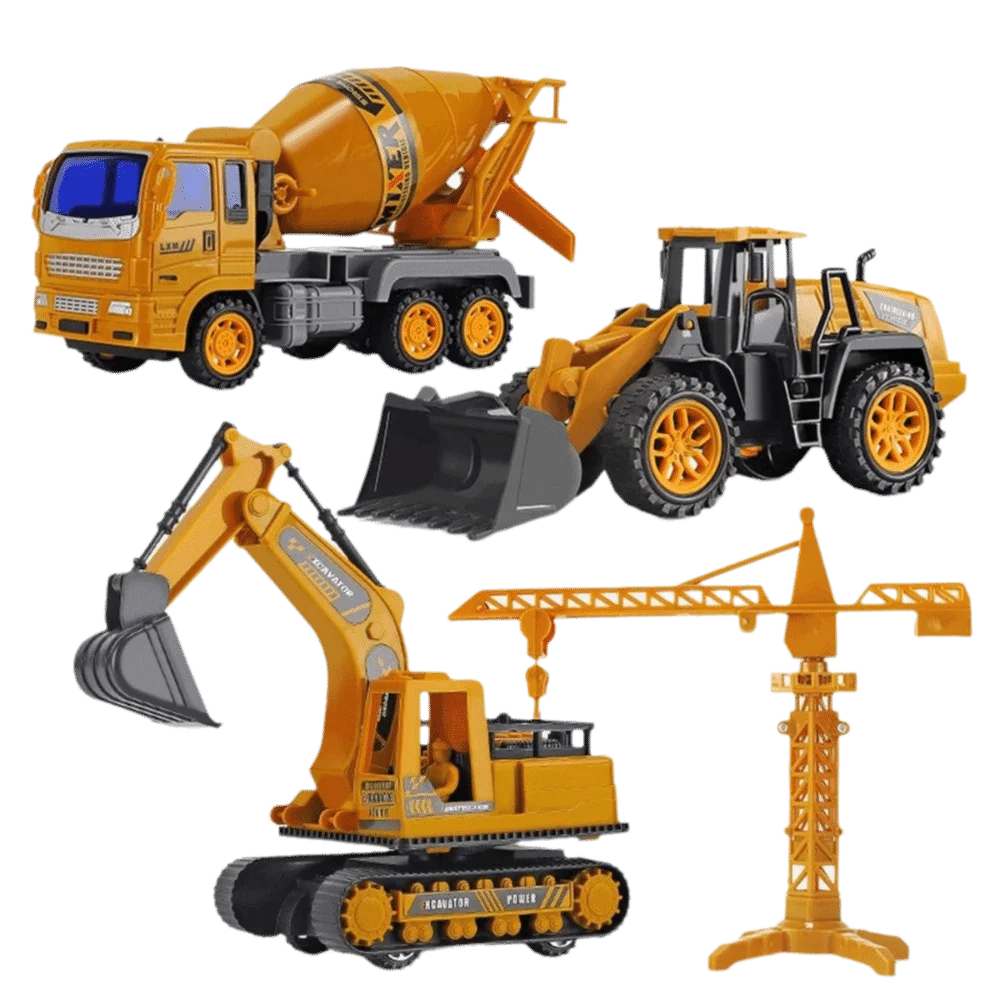 Caminhão de construção de engenharia de material de liga puxar para trás carro de construção de plástico modelo de caminhão de bombeiros caminhão basculante deslizante de inércia