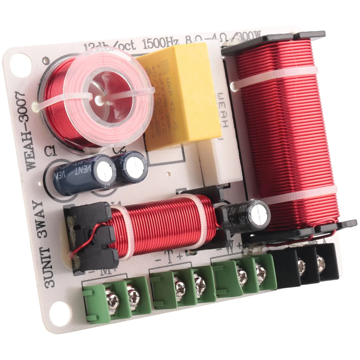 Divisor de frequência de alto-falante de 3 vias 300W HiFi Crossover Filtro Distribuidor de frequência para modificação de alto-falante doméstico DIY