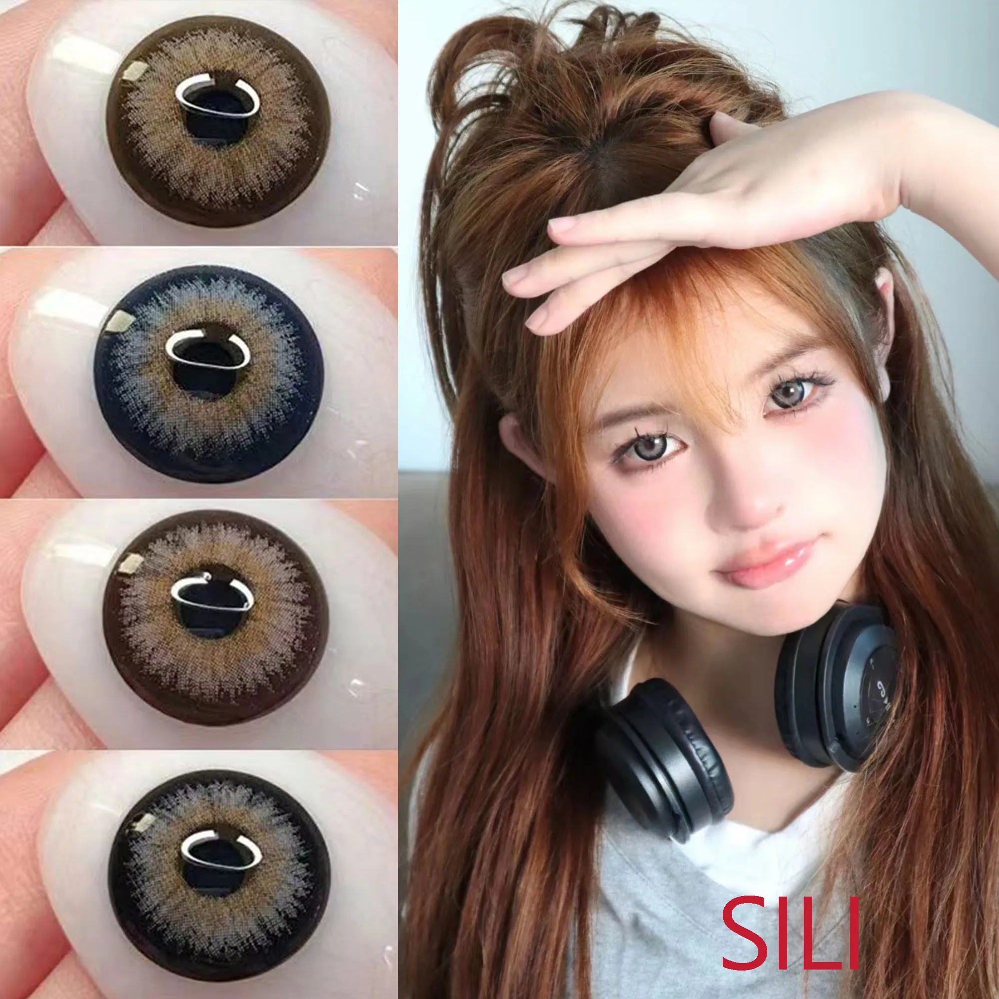 14.50mm Cosmetic Soft Contacts Lenses for Eye Color Change with Power Dolly Eyewear Accessories lentes de contacto Sili