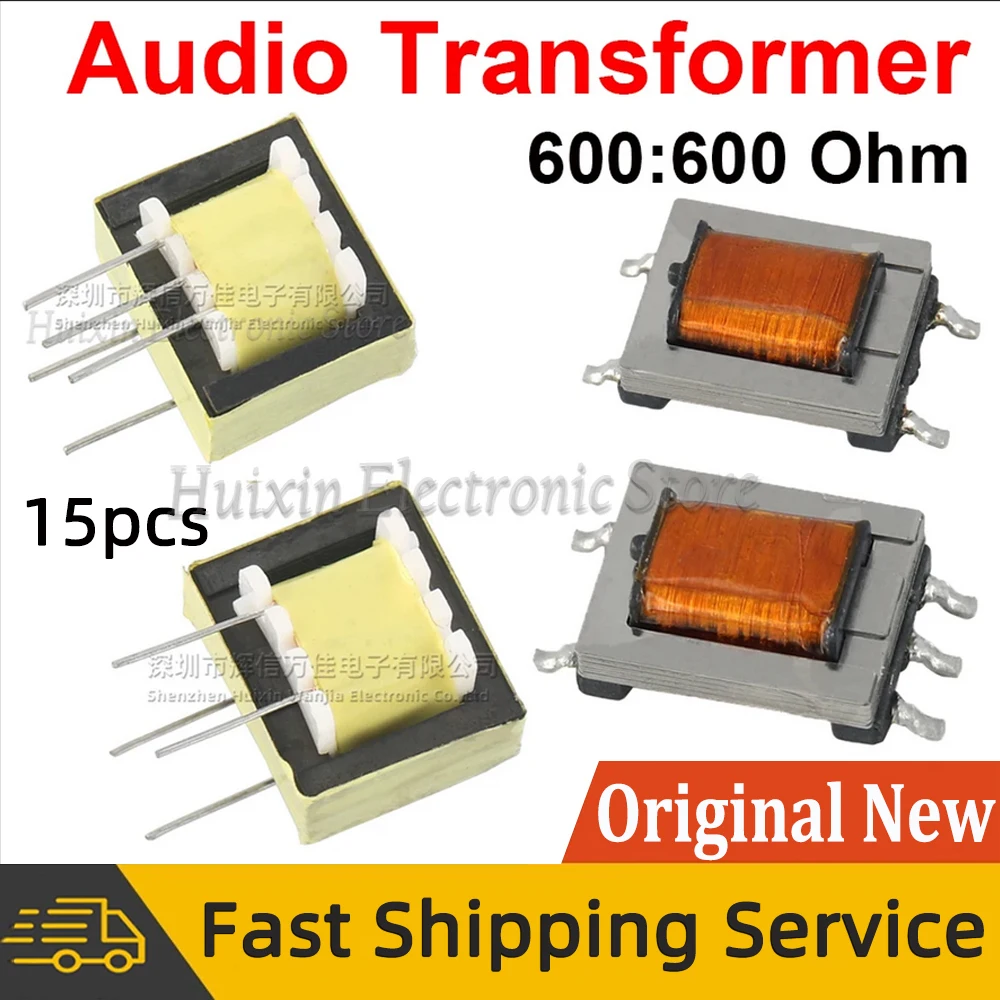 15Pcs Audio Transformer 600 : 600 Ohm 1:1 Isolation Signal Digital Nickel Alloy Permalloy High Efficiency EI14 ED8 Isolation