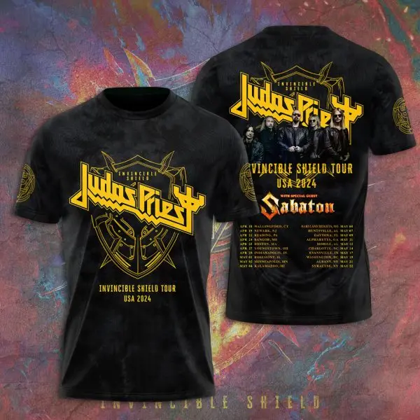 New Popular Band Judas Priest T-Shirts 3D Print Men's Hip Hop Short Sleeve T Shirt Oversized Harajuku Y2k Tops Tees Men Clothing