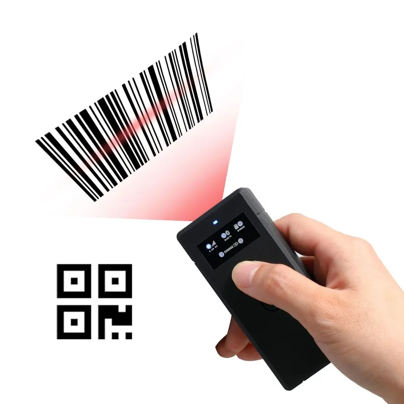 Tragbarer Handscanner 1D/2D-Code Handheld-Barcode-Scanner USB 2.4G-Verbindung Bluetooth Mini Wireless Portable Scanner
